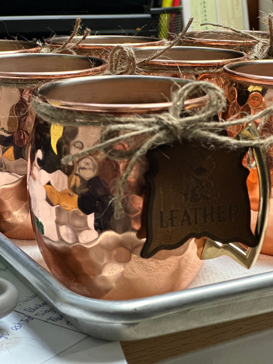 Leather Copper Mugs